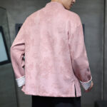 Buddha Stones Chinese New Year Kirin Print Frog-button Tang Suit Men's Jacket Shirt With Pockets Men's Jacket Shirt BS 33