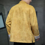 Buddha Stones Chinese New Year Kirin Print Frog-button Tang Suit Men's Jacket Shirt With Pockets Men's Jacket Shirt BS 4