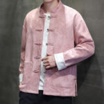 Buddha Stones Chinese New Year Kirin Print Frog-button Tang Suit Men's Jacket Shirt With Pockets Men's Jacket Shirt BS 30