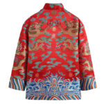 Buddha Stones Chinese New Year Dragon Embroidery Auspicious Clouds Frog-button Tang Suit Men's Jacket Shirt Men's Jacket Shirt BS 1