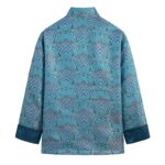 Buddha Stones Chinese New Year Jacquard Damask Seawater Pattern Frog-button Tang Suit Men's Jacket Shirt With Pockets Men's Jacket Shirt BS 5