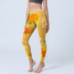 Buddha Stones Vibrant Rose Flowers Print Gym Leggings Women's Yoga Pants - Gold - US18，UK/AU22，EU50 (4XL) - image 1