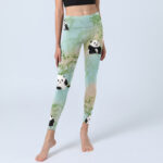 Buddha Stones Pandas Bamboo Print Gym Leggings Women's Yoga Pants - image 6