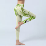 Buddha Stones Lush Bamboo Panda Auspicious Cloud Waves Print Gym Leggings Women's Yoga Pants - image 4