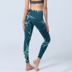 Buddha Stones Lush Turquoise Bamboo Panda Pattern Gym Leggings Women's Yoga Pants - image 5
