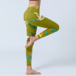 Buddha Stones Flying Cranes Auspicious Clouds Trees Print Gym Leggings Women's Yoga Pants - image 4