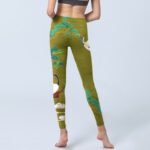 Buddha Stones Flying Cranes Auspicious Clouds Trees Print Gym Leggings Women's Yoga Pants - image 7