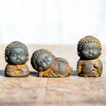 Buddha Stones Small Standing Lying Sitting Cute Buddha Iron Powder Rust Cast Resin Statue Home Decoration Decorations BS 2