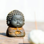 Buddha Stones Small Standing Lying Sitting Cute Buddha Iron Powder Rust Cast Resin Statue Home Decoration Decorations BS 18