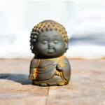 Buddha Stones Small Standing Lying Sitting Cute Buddha Iron Powder Rust Cast Resin Statue Home Decoration Decorations BS 13