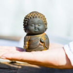 Buddha Stones Small Standing Lying Sitting Cute Buddha Iron Powder Rust Cast Resin Statue Home Decoration Decorations BS 11