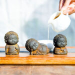 Buddha Stones Small Standing Lying Sitting Cute Buddha Iron Powder Rust Cast Resin Statue Home Decoration Decorations BS 1