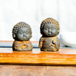 Buddha Stones Small Standing Lying Sitting Cute Buddha Iron Powder Rust Cast Resin Statue Home Decoration Decorations BS 5