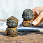 Buddha Stones Small Standing Lying Sitting Cute Buddha Iron Powder Rust Cast Resin Statue Home Decoration Decorations BS 3