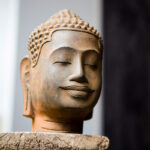 Buddha Stones Closed Eyes Contemplation Meditating Buddha Head Iron Powder Rust Cast Resin Statue Home Decoration Decorations BS 6