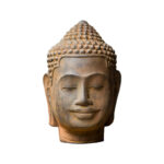Buddha Stones Closed Eyes Contemplation Meditating Buddha Head Iron Powder Rust Cast Resin Statue Home Decoration Decorations BS 15