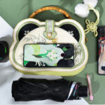 Buddha Stones Panda Bamboo Embroidery Pearl Chain Chinese Knot Tassel Crossbody Bag Handbags Crossbody Bag&Handbags BS 12