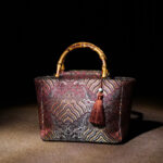 Buddha Stones Mountain Seawater Wave Pattern Bamboo Handle Bead Tassel Hangbags Hangbags BS 1