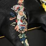 Buddha Stones  Fish Flower Phoenix Embroidery Xiangyunsha Silk Shoulder Bag Shoulder Bag BS 10