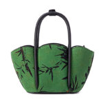 Buddha Stones Curve Bamboo Flower Shape Xiangyunsha Silk Crossbody Bag Hangbags Crossbody Bag&Handbags BS 10