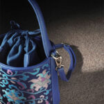Buddha Stones Retro Lotus Entwined Branches Song Brocade Crossbody Bag Hangbags Crossbody Bag&Handbags BS 19