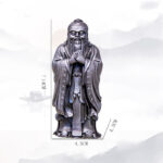 Buddha Stones Handmade Confucius Iron Powder Rust Cast Resin Statue Home Decoration Decorations BS 28