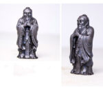 Buddha Stones Handmade Confucius Iron Powder Rust Cast Resin Statue Home Decoration Decorations BS 27