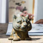 Buddha Stones Handmade Small Lovely Tiger Iron Powder Rust Cast Resin Statue Home Decoration Decorations BS 1