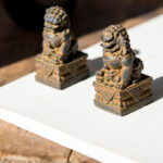 Buddha Stones Handmade Lion Fu Foo Dogs Iron Powder Rust Cast Resin Statue Ward Off Evil Protection Home Decoration Decorations BS 38
