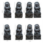 Buddha Stones Handmade Lion Fu Foo Dogs Iron Powder Rust Cast Resin Statue Ward Off Evil Protection Home Decoration Decorations BS 25