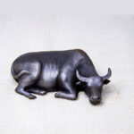 Buddha Stones Handmade Small Water Buffalo Bull Iron Powder Rust Cast Resin Statue Home Decoration Decorations BS 16