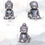 Buddha Stones Handmade Ksitigarbha Kwan Yin Guanyin Avalokitesvara Tathagata Iron Powder Rust Cast Resin Statue Home Decoration Decorations BS 38