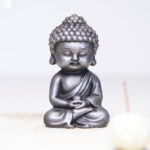 Buddha Stones Handmade Ksitigarbha Kwan Yin Guanyin Avalokitesvara Tathagata Iron Powder Rust Cast Resin Statue Home Decoration Decorations BS 31
