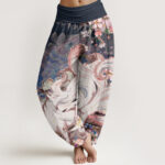 Buddha Stones Fox Cherry Blossoms Women's Elastic Waist Harem Pants - MidnightBlue - US22，UK/AU26，EU54 (6XL) - image 1
