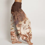 Buddha Stones Fox Cherry Blossoms Women's Elastic Waist Harem Pants - image 6