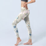Buddha Stones Cherry Blossom Butterflies Print Gym Leggings Women's Yoga Pants - image 3
