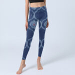 Buddha Stones Navy Blue White Design Gym Leggings Women's Yoga Pants - image 6