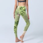 Buddha Stones Green Grapes Pink Roses Gym Leggings Women's Yoga Pants - image 5