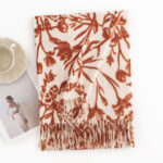 Buddha Stones Tibetan Shawl Blooming Flower Branches Print Tassels Fall Winter Cozy Warm Scarf Wrap Tibetan Shawl BS 2