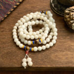 Buddha Stones 108 Mala Beads Natural Quartzite Wealth Luck Bracelet - Quartzite(Wrist Circumference: 14-16cm) - image 1