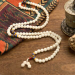 Buddha Stones 108 Mala Beads Natural Quartzite Wealth Luck Bracelet - image 9