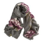 Buddha Stones Tibetan Purple Flowers Print Pattern Design Shawl Fall Winter Warm Travel Scarf Wrap Tibetan Shawl BS 13