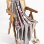 Buddha Stones Tibetan Purple Flowers Print Pattern Design Shawl Fall Winter Warm Travel Scarf Wrap Tibetan Shawl BS 4