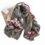 Buddha Stones Tibetan Purple Flowers Print Pattern Design Shawl Fall Winter Warm Travel Scarf Wrap Tibetan Shawl BS 3