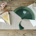 Buddha Stones Peony Flowers Silk Handheld Bamboo Folding Fan Folding Fan BS 16