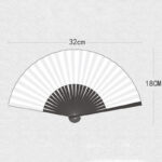 Buddha Stones Crane Plum Blossom Handheld Silk Bamboo Folding Fan Folding Fan BS 7