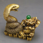 Buddha Stones Year Of The Snake Copper Coins Ingots Cabbage Brass Statue Home Decoration Decorations BS 3