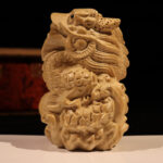 Buddha Stones Year Of The Snake Chinese Zodiac Fu Character Peach Wood Home Statue Decoration Decorations BS Dragon Height 11.5cm
