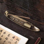 Buddha Stones Fisherman Boat Koi Fish Zinc Alloy Incense Stick Holder Healing Incense Burner Decoration Incense Burner BS 3