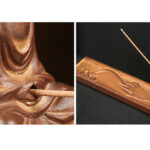 Buddha Stones Fisherman Fishing Boat Bamboo Buddha Hand Lotus Spiritual Healing Ceramic Stick Incense Burner Decoration Incense Burner BS 12
